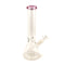 pink rim classic glass beaker bong water pipe with sturdy base and clear bowl, buy from Honeybee Herb