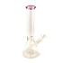 pink rim classic glass beaker bong water pipe with sturdy base and clear bowl, buy from Honeybee Herb
