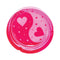 Pink Yin Yang Hearts Glass Ashtray top view – stylish smoking accessory