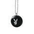 Side view of the black Playboy by Ryot Pendant Puck highlighting its compact size and smooth finish.