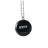 Close-up view of the black Playboy by Ryot Pendant Puck emphasizing its intricate logo detail.