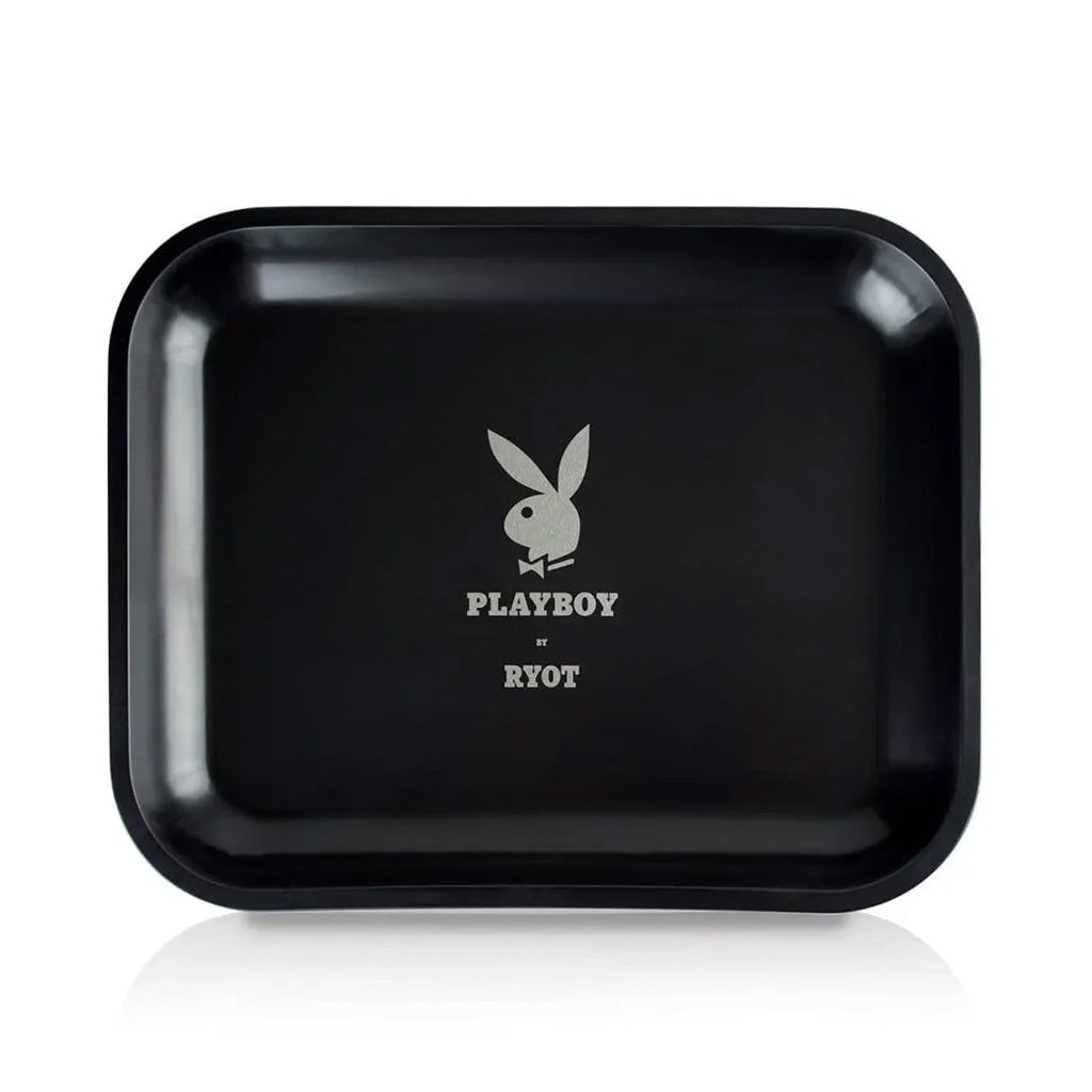Playboy by Ryot tin rolling tray in the Silver Bunny design.