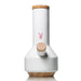 Playboy by Ryot Traveller water pipe in white ceramic, standing upright.