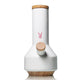 Playboy by Ryot Traveller water pipe in white ceramic, standing upright.