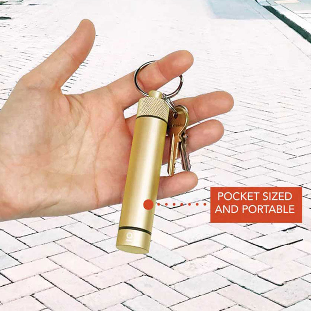 Portable Gold ONGROK keychain storage, ideal for travel and everyday discreet use—shop online today. 
