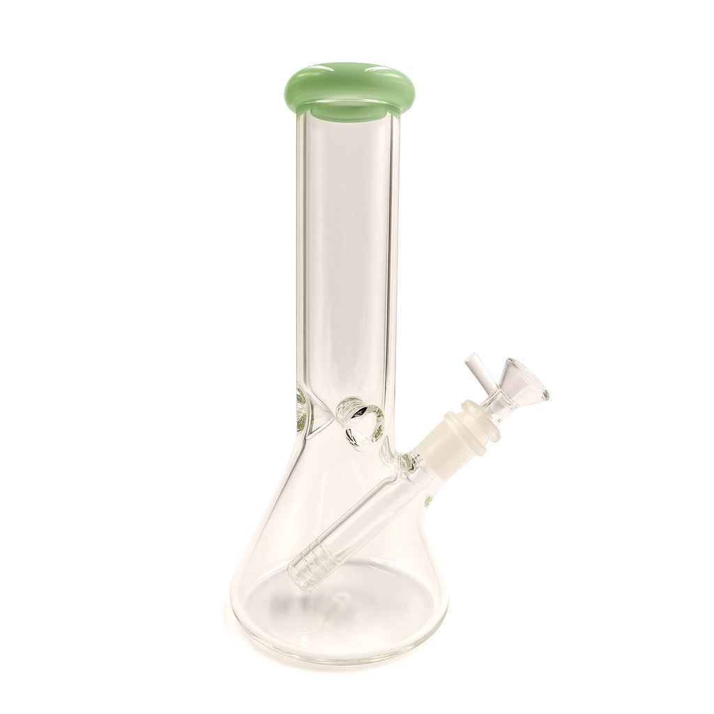 Premium Classic Glass Beaker Bong Water Pipe in jade green C color, available online.