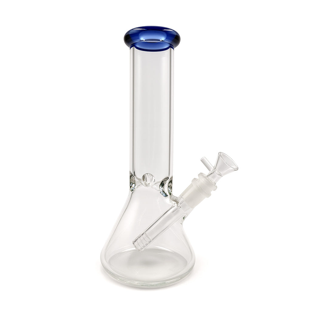 Premium Classic Glass Beaker Bong Water Pipe in light blue for sale online.