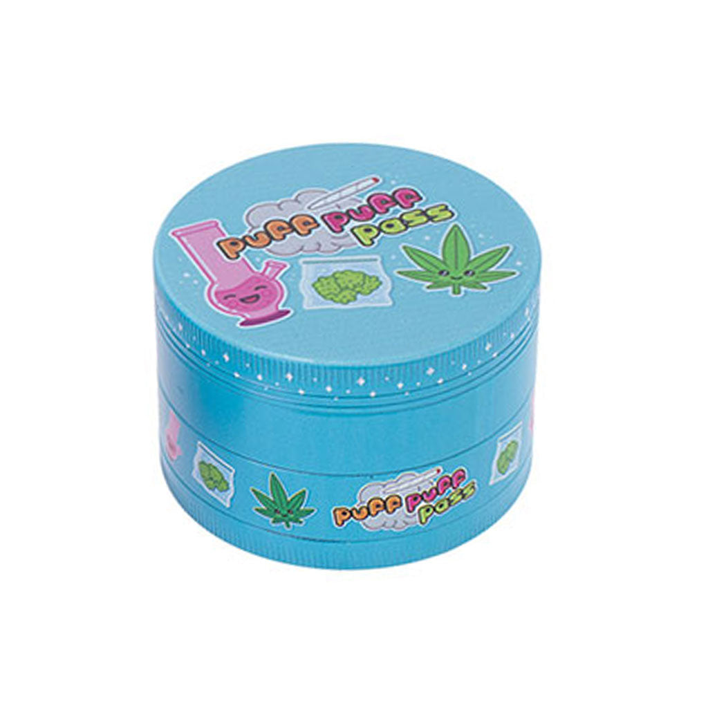 Puff Puff Pass Wacky Grinder 2.5-Inch With Fun Design With Logo At Honeybee Herb 