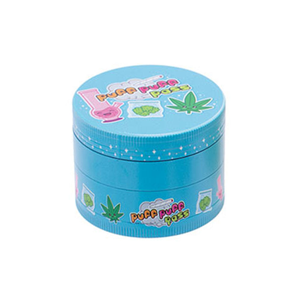 Puff Puff Pass Wacky Grinder 2-Inch With Fun Design With Logo At Honeybee Herb