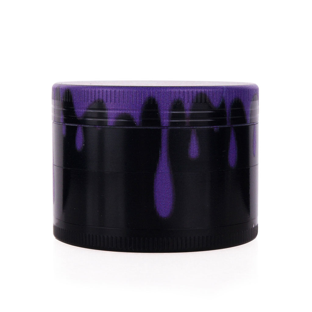 Color Drip Aluminum 4-Piece Herb Grinder In Purple Back View