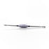 Oval Dab Tool With Purple Glass Handle Having Double Sided Steel Tips With Spearhead Points & Flat Points Horizontal View