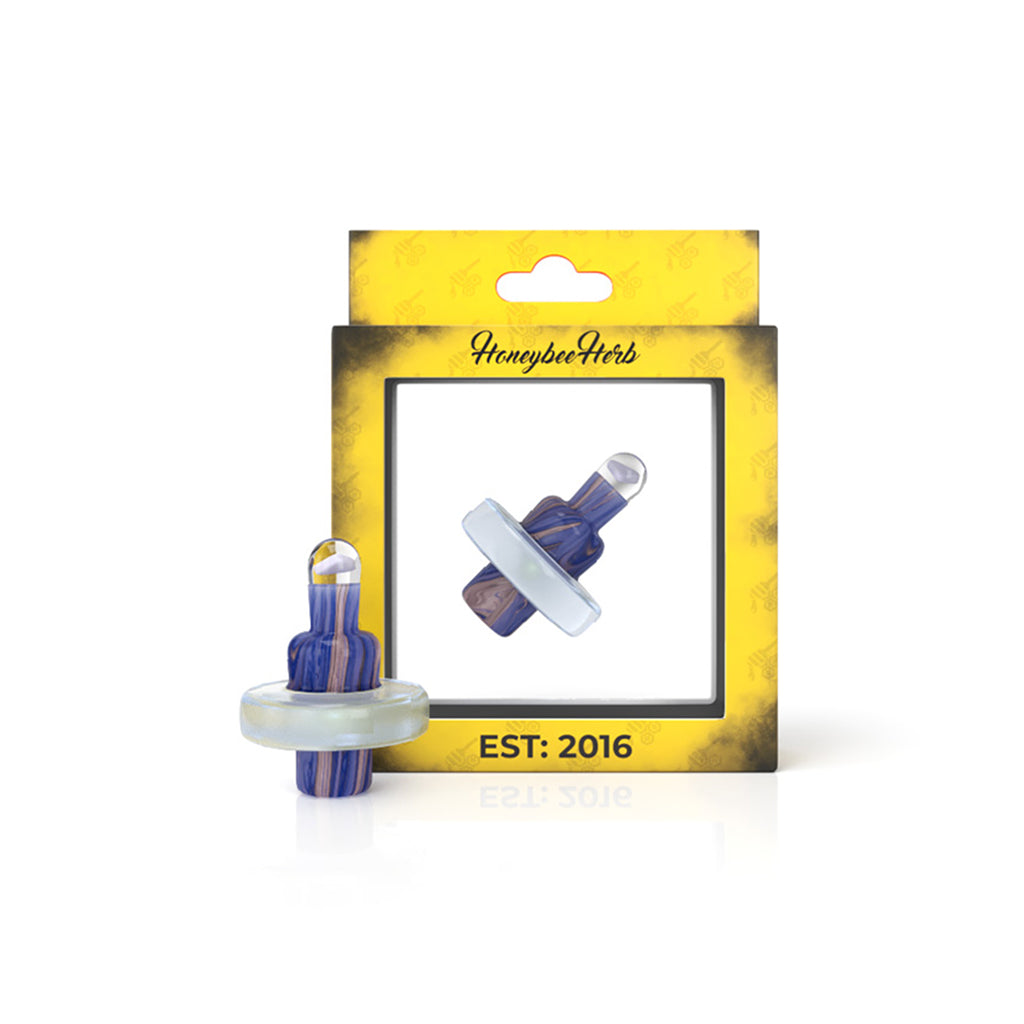 Purple Glass Opal Delight Control Tower UFO Design Carb Cap Packaging View