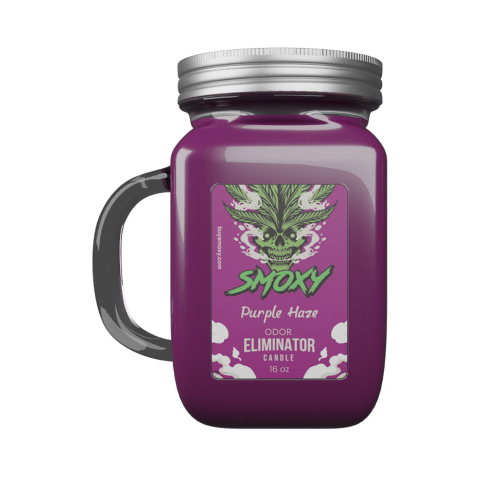 Purple Haze Odor Candle effectively eliminating smoke odors, available in a 30-pack.