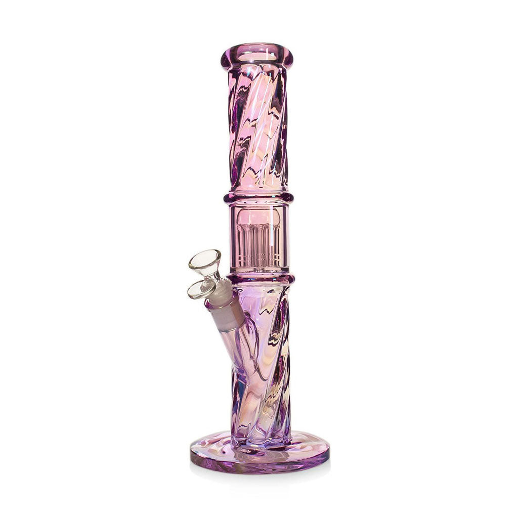 Buy purple twisted tree perc straight bong – perfect for smooth, filtered hits at Honeybee Herb
