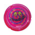 Purple We’re All Mad Here Glass Ashtray top view, durable glass ashtray with fun cannabis-inspired design, Honeybee Herb smoking accessory