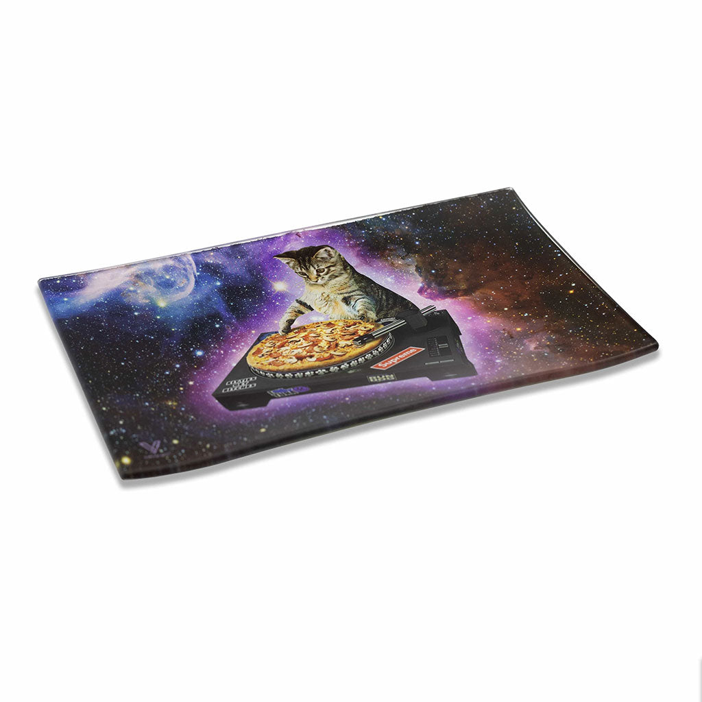 angled pussy vinyl glass rolling tray with raised edges — fast shipping from honeybee herb