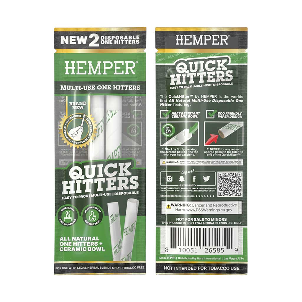 Quickhitter 2pk Disposable Chillum Natural shown in display box – portable one-hitter for sale 