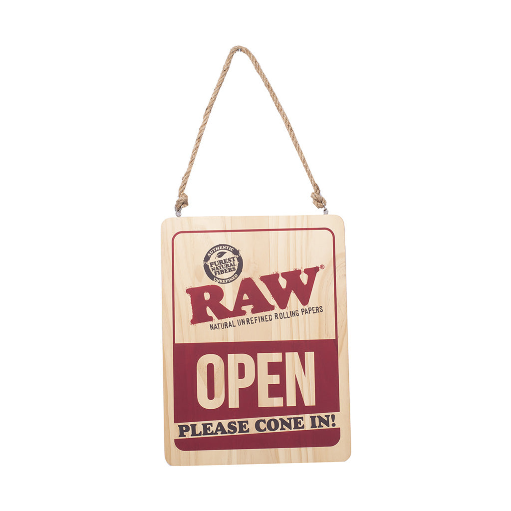Buy RAW Large Wooden Sign 12x16 – authentic RAW open sign for shops or home décor 