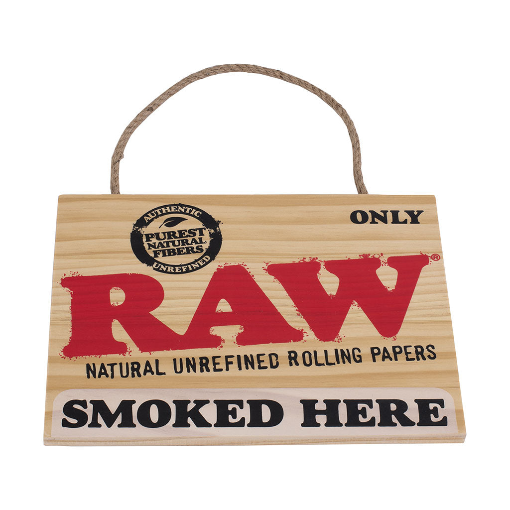 Buy Raw Small Wooden Sign 9x12 – authentic RAW smoking wall décor available at Honeybee Herb
