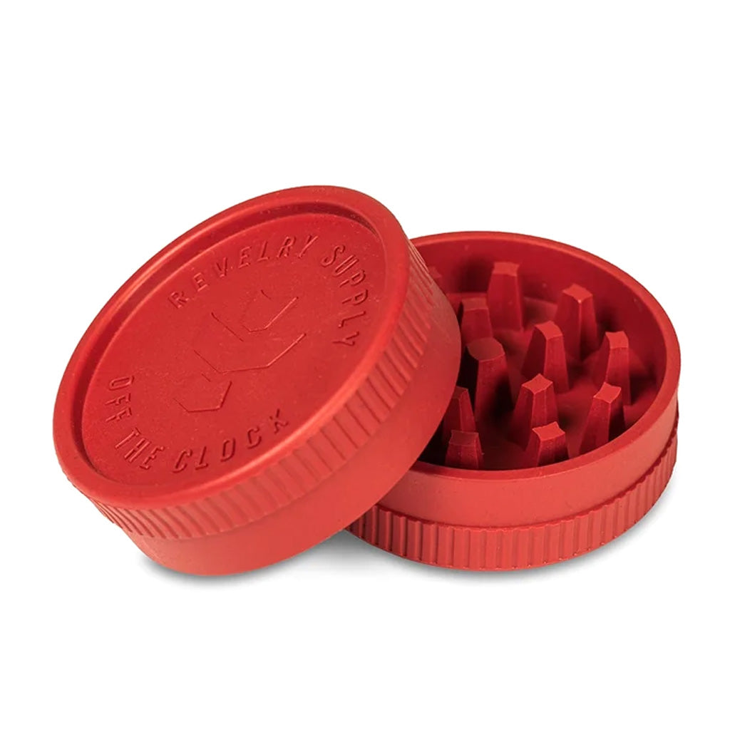 red 2-piece hemp herb grinder.