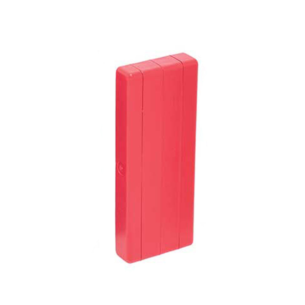 Red biodegradable plastic 3-cone holder case for storing pre-rolls, eco-friendly smoking accessory
