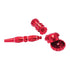 Red aluminum ribbed smoking pipe with integrated grinder for smooth smoking