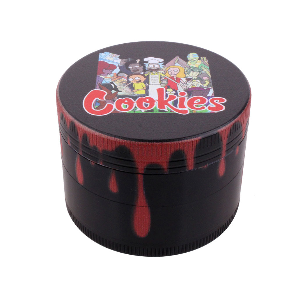 Color Drip Aluminum 4-Piece Herb Grinder in Red with Dripping Paint Accents