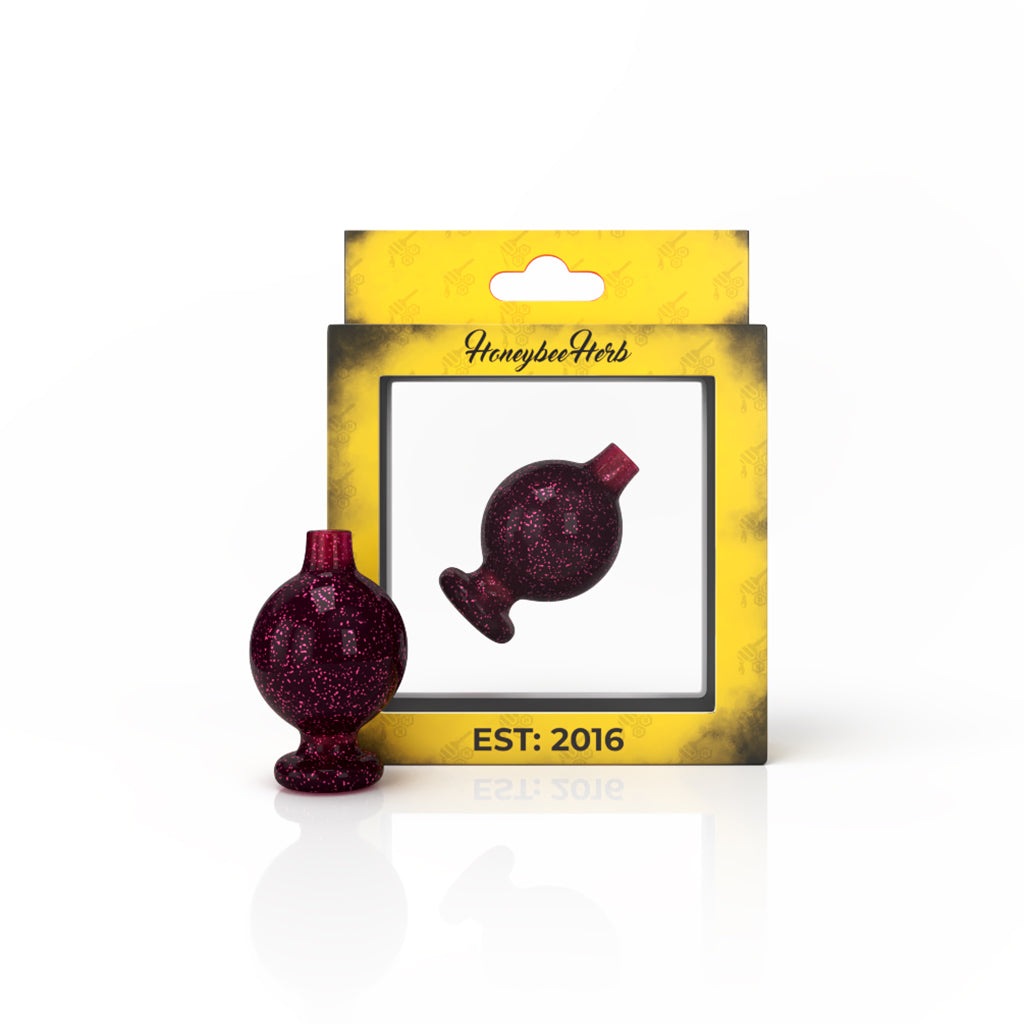 Red Dichro Glass Galaxy Bubble Carb Cap Yellow Packaging View