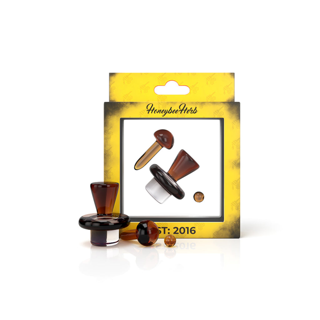 3 Pack of Red Pristine Terp Slurper Set Of Opal UFO Slurper Carb Cap, Mushroom Terp Pillar, And Terp Pearl