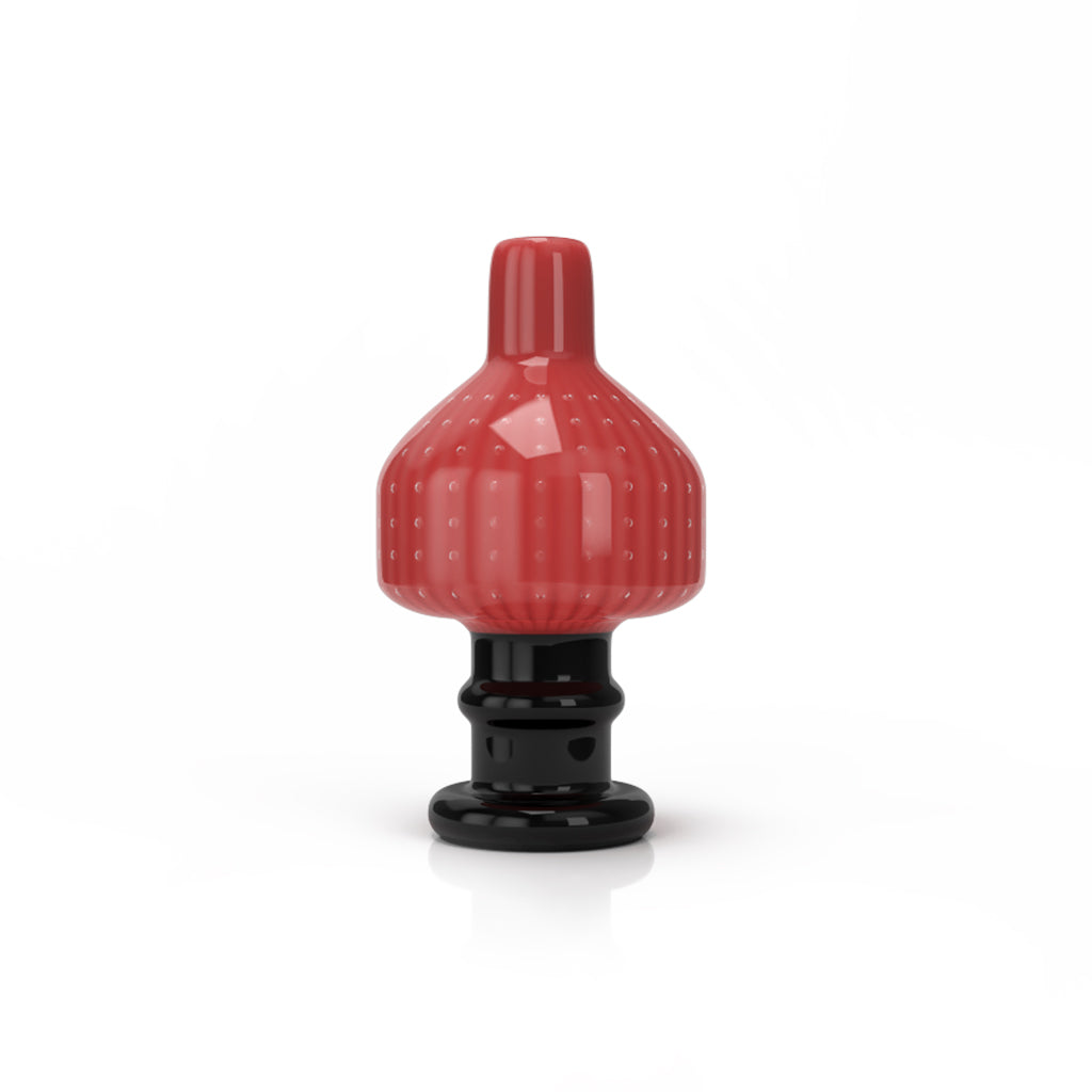 Black Handle Red Top Glass Directional Airflow Sweet Bubble Carb Cap Product View
