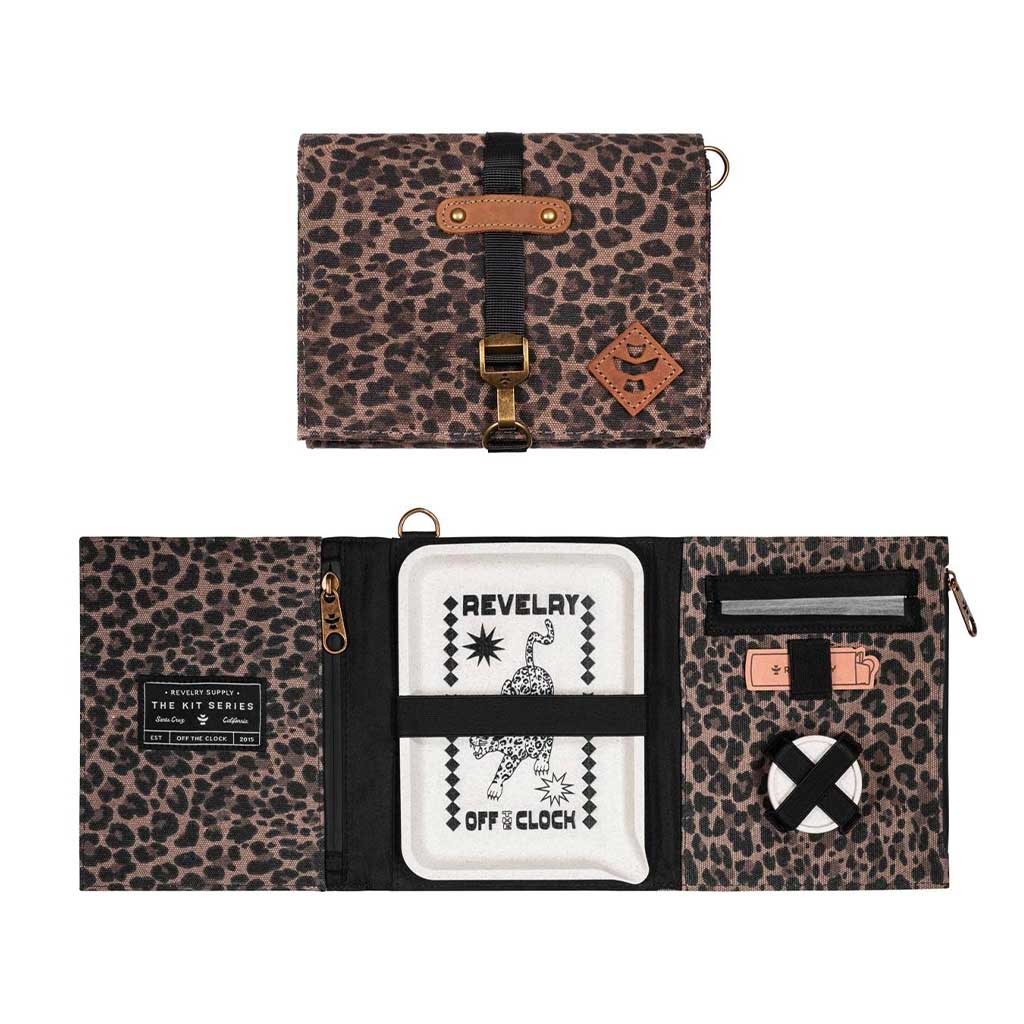 Revelry All-In-One Rolling Kit in leopard print.