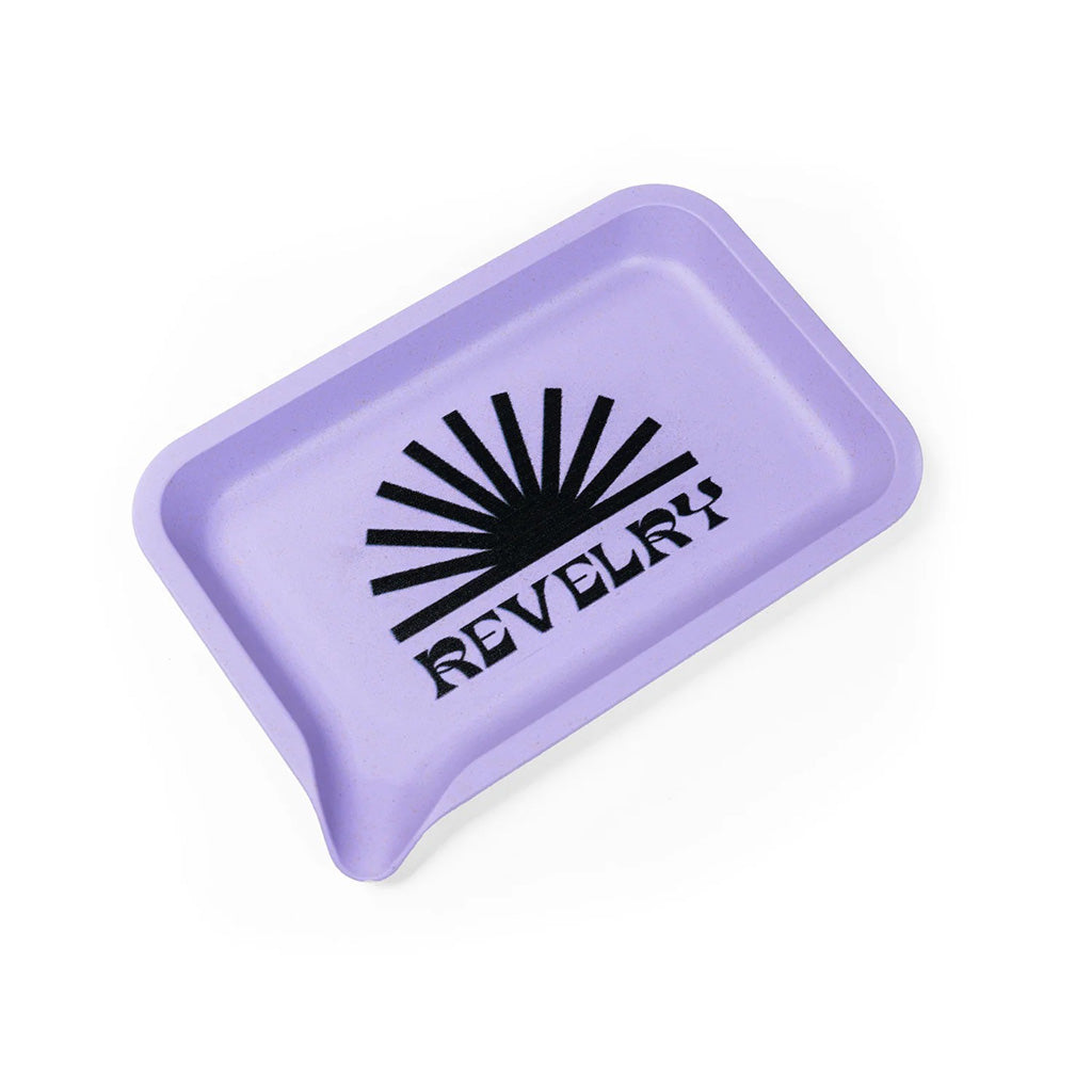 Revelry Supply mini rolling tray with a funnel corner in Sundown.