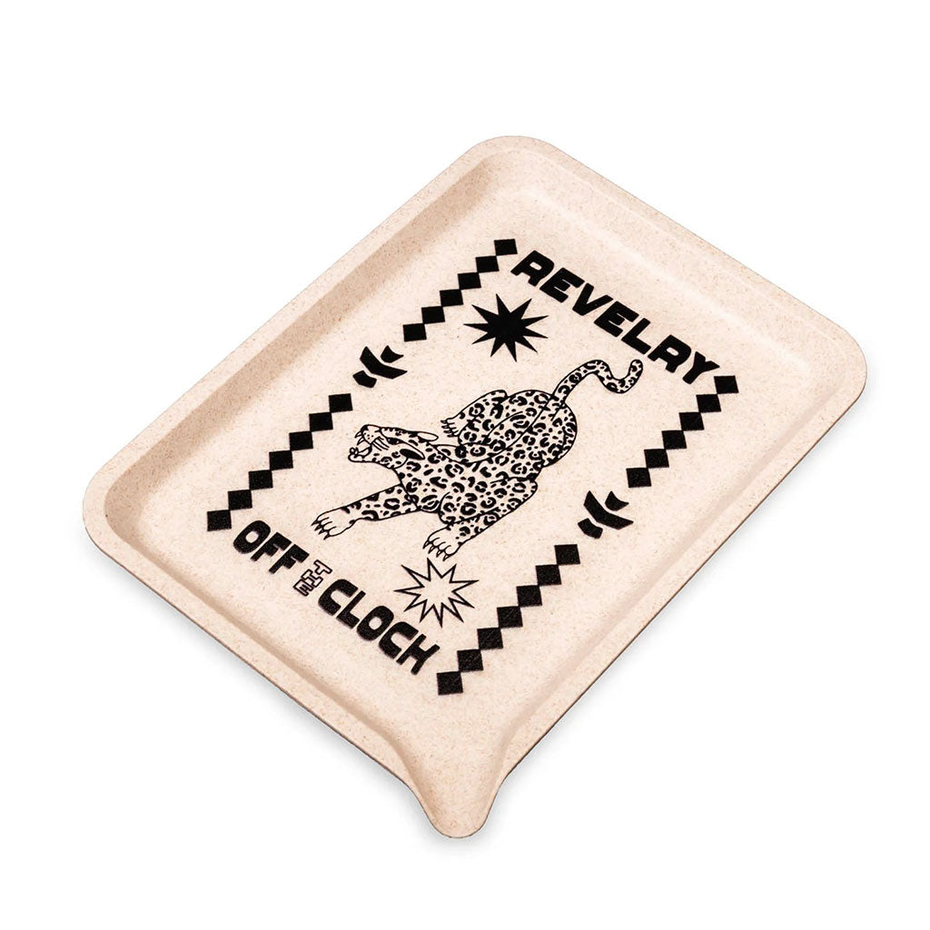 Revelry Supply rolling tray with a funnel corner in the Prowler design.
