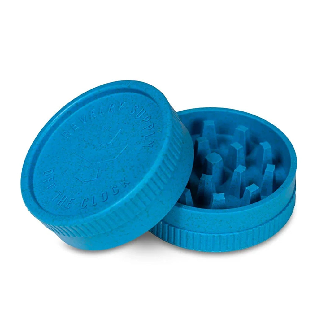 A Santa Cruz Shredder 2-piece hemp grinder in Marine color.
