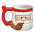 Santa Premium Roast and Toast pipe mug with glossy red hat, white beard, red handle, brown pipe bowl, and festive holiday design