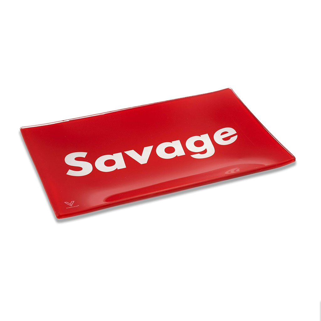 ngled savage glass rolling tray with raised edges — fast shipping from honeybee herb