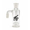 Showerhead Perc Cylinder Ash Catcher, 14mm male 90 degree clear glass ash catcher.