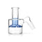 Blue 45 degree showerhead perc glass ash catcher for smoother smoke filtration