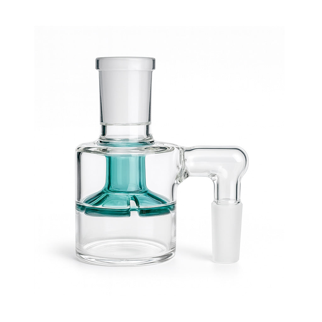 Green 90 degree showerhead perc glass ash catcher for cleaner bong hits