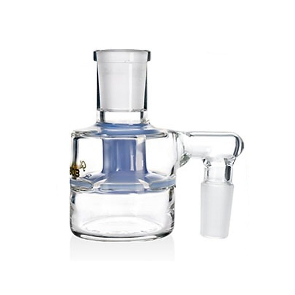 Milk blue 90 degree showerhead perc glass ash catcher for rigs and water pipes