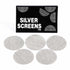 Silver pipe screen filter 5pc pack for glass bowls preventing ash and debris