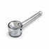 Silver straight tube plated glass hand pipe with deep round bowl and long stem for easy grip, quick packs, and simple cleanup