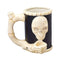 Skull and Bones Premium Roast and Toast pipe mug with black skull crossbones design, ceramic mug body, curved handle, and front bowl