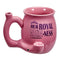 Small pink Her Royal High-Ness chubby pipe mug with glossy finish, built-in bowl, curved pipe-style handle, and side carb hole