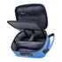 open view of 9in x 6.5in x 3.5in classic blue smellproof bag with compartments 