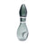 smokey grey bowling pin shaped glass hand pipe featuring white ring accent, modern smoking pipe, buy now at honeybee herb