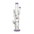 Angled view of Purple Sphere Perc Double Bowl Bong with Side Arm Recycler – Shop Now 