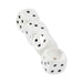 Buy stacked dice ceramic hand pipe, angled view showing deep bowl and carb—order online at Honeybee Herb.