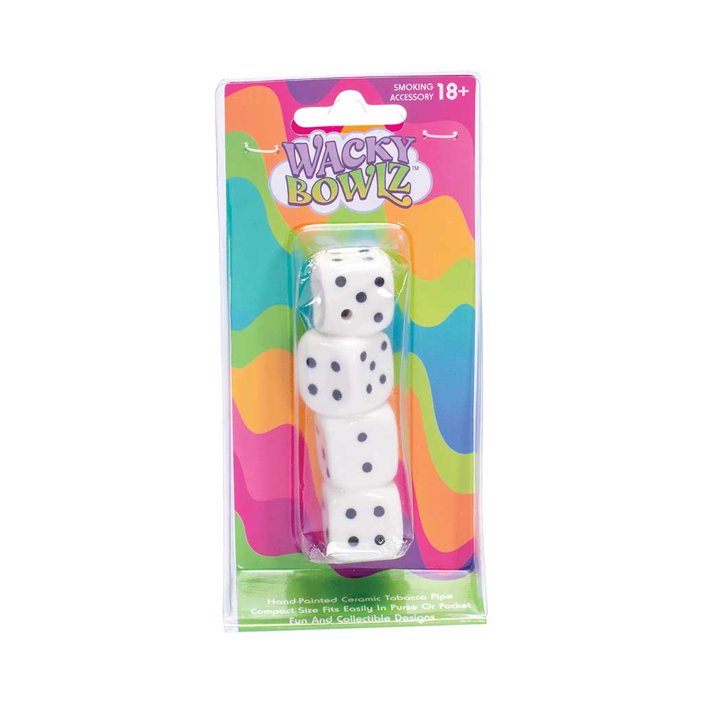 Stacked dice ceramic pipe in retail packaging—shop Honeybee Herb for secure checkout and fast, discreet shipping.