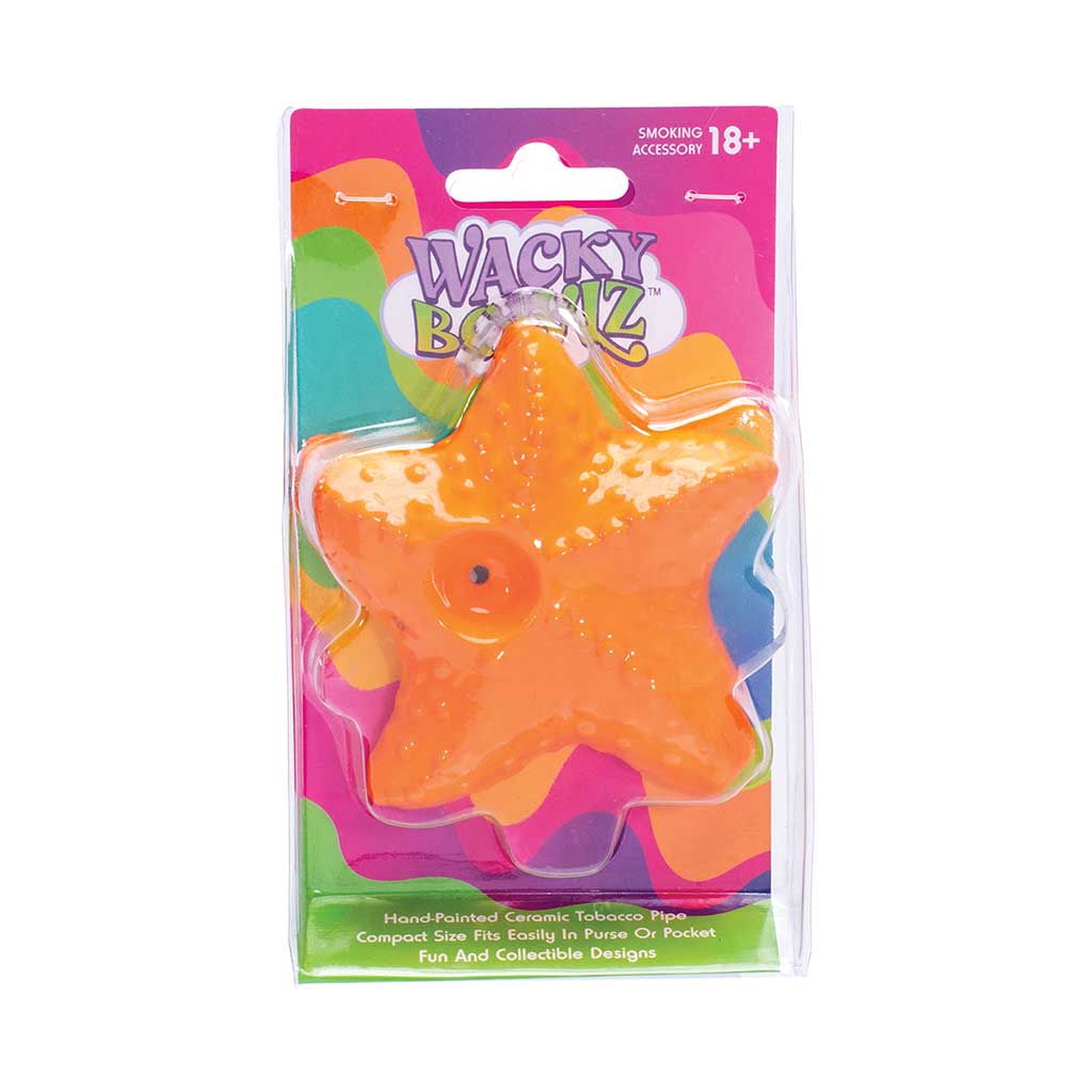 starfish ceramic hand pipe retail packaging honeybee herb